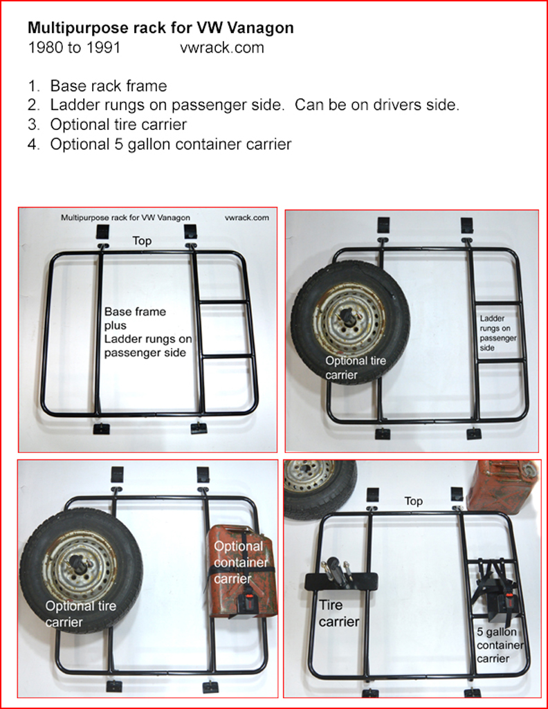 Vanagon Rack for Tire Gas can